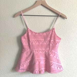 FREE Bird Peplum Pink Cami Top